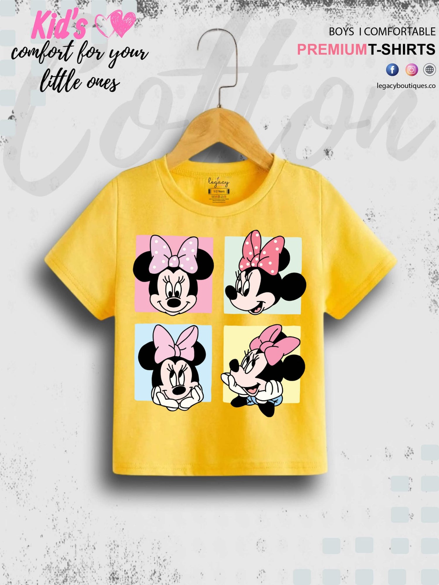 Minnie Mouse Printed Children Girls T-Shirt In Lowest Price Only In Dhaka Legacy Boutiques Legacy Boutiques