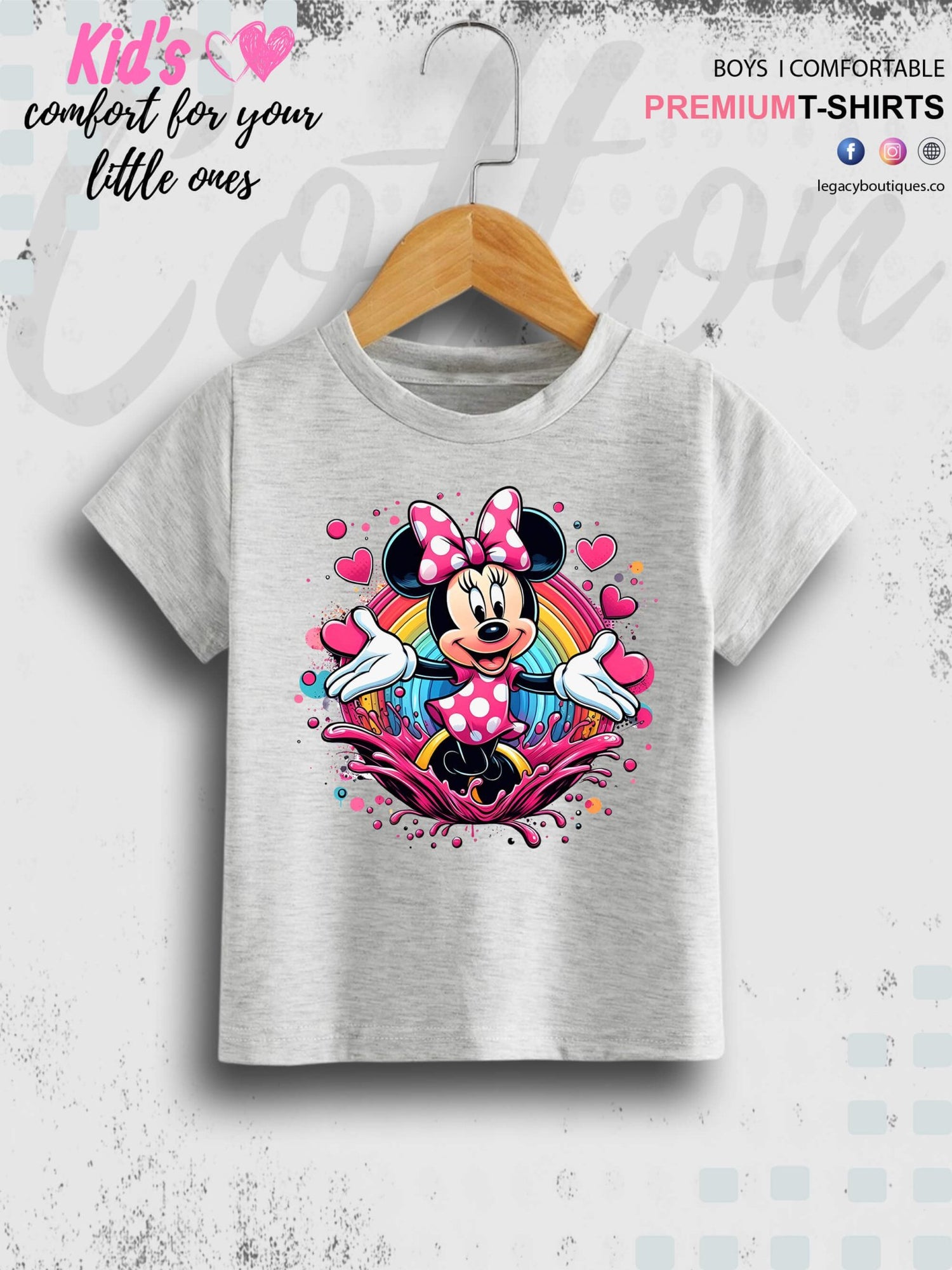 Minnie Mouse Printed Premium Quality T-Shirt For Baby Girls In Cheapest Price Only In BD Legacy Boutiques Legacy Boutiques