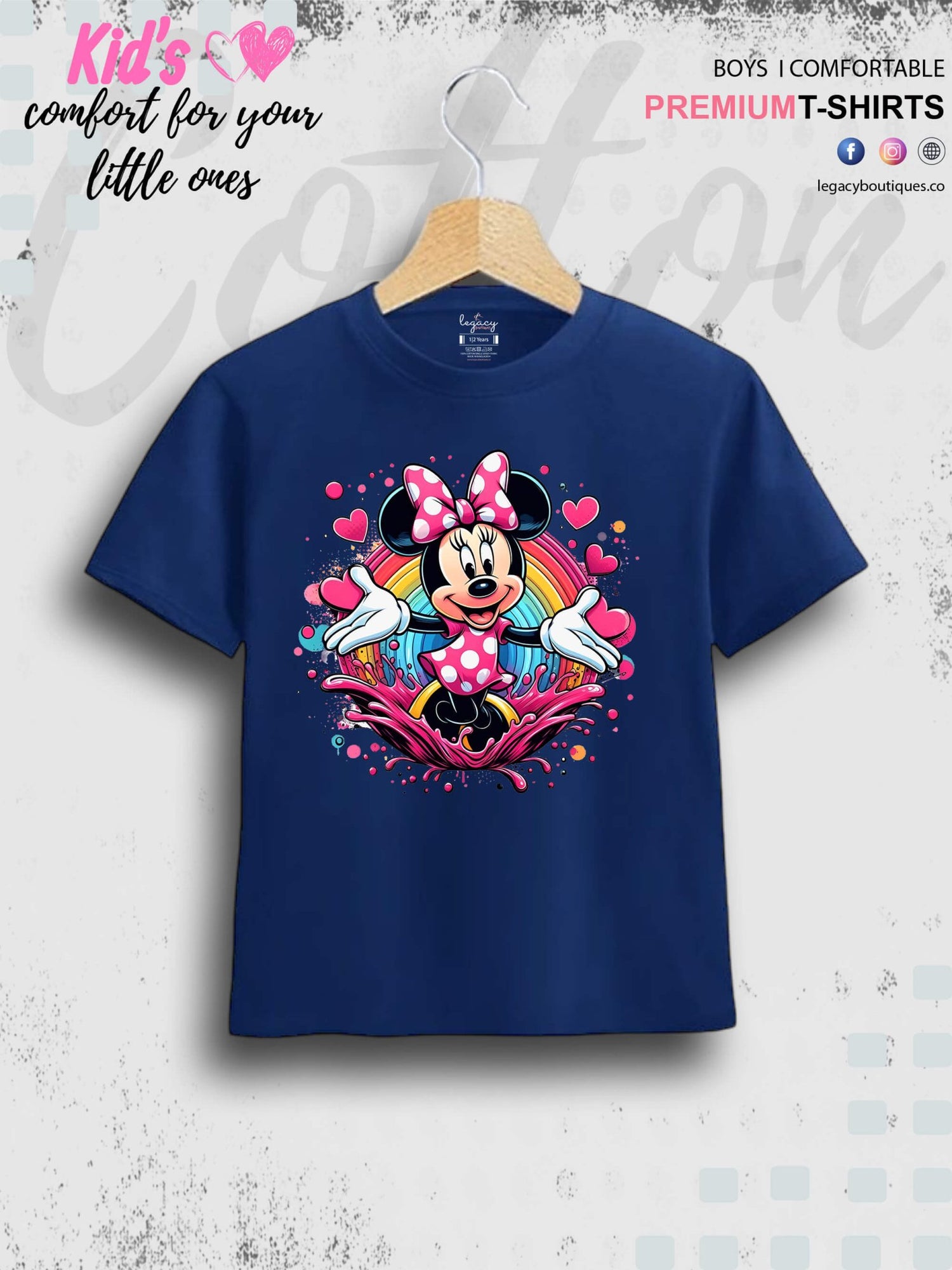 Minnie Mouse Printed Premium Quality T-Shirt For Baby Girls In Cheapest Price Only In BD Legacy Boutiques Legacy Boutiques