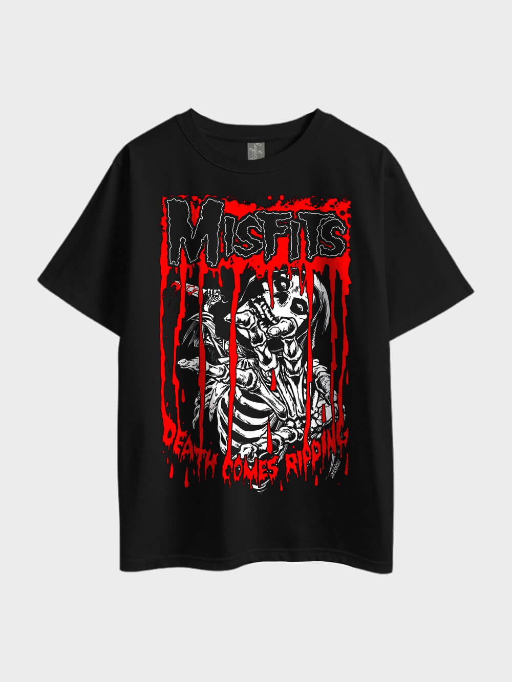 Misfits Death Comes Ripping Rock Metal Printed Oversized Mens Cheapest Tee At Legacy Boutiques Dhaka Legacy Boutiques Legacy Boutiques