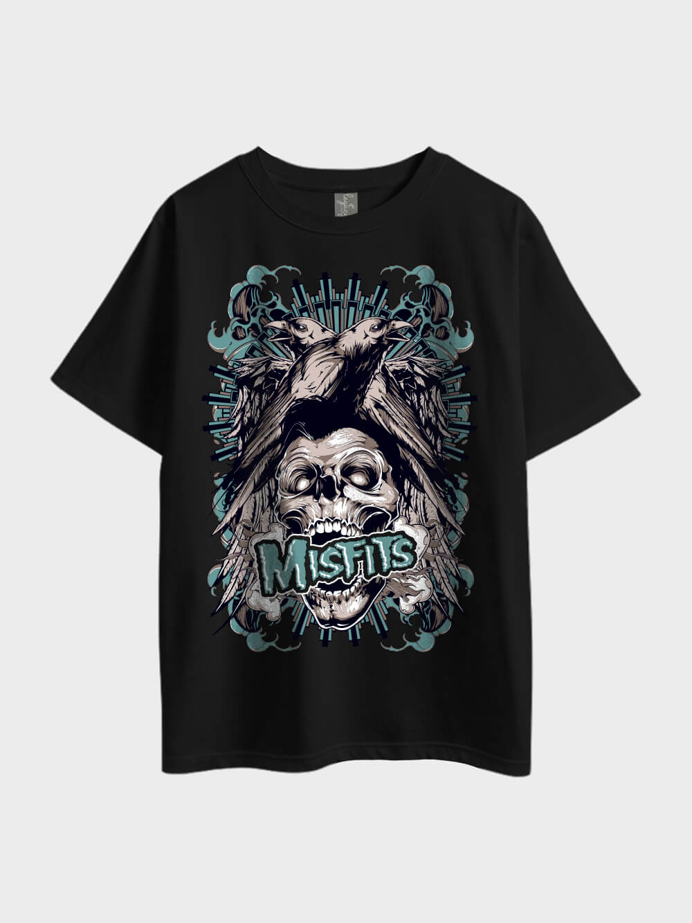 Misfits Skull Printed Oversized Heavy Metal Men&