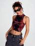 Mock Neck Sleeveless Crop Top Letter & Star Graphic Print Legacy Boutiques Legacy Boutiques