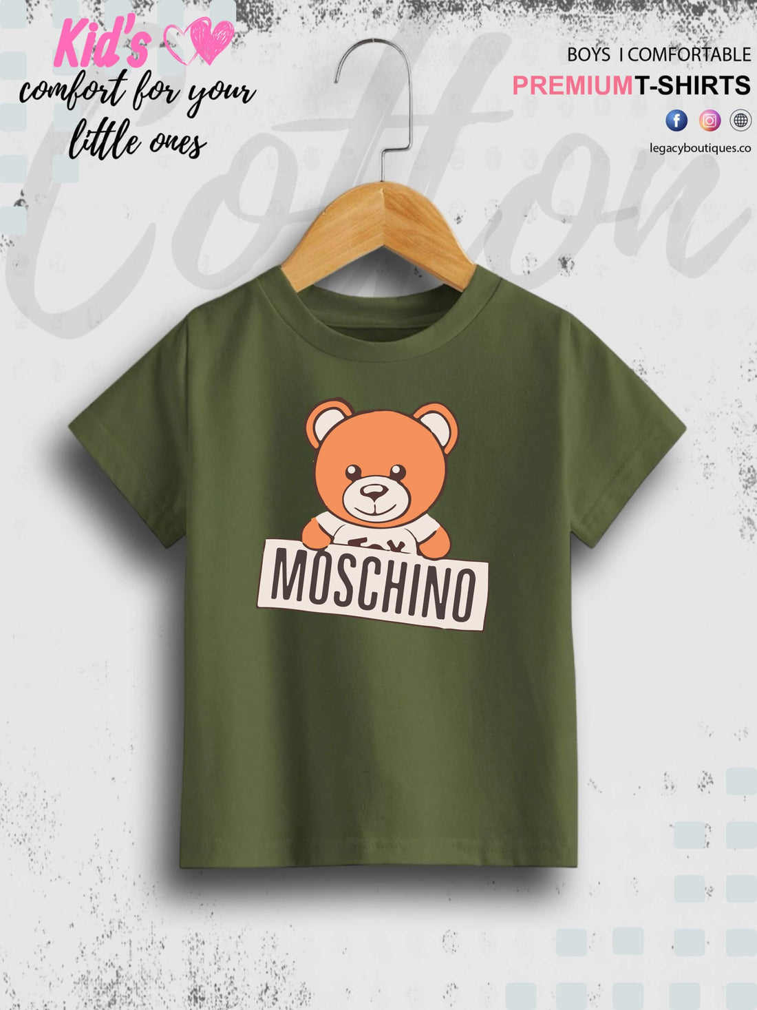 Moschino Kids Teddy Toy Print 1 To 11 Year Boys Summer Time T-Shirt In Cheapest Price Only In Chittagong Legacy Boutiques Legacy Boutiques