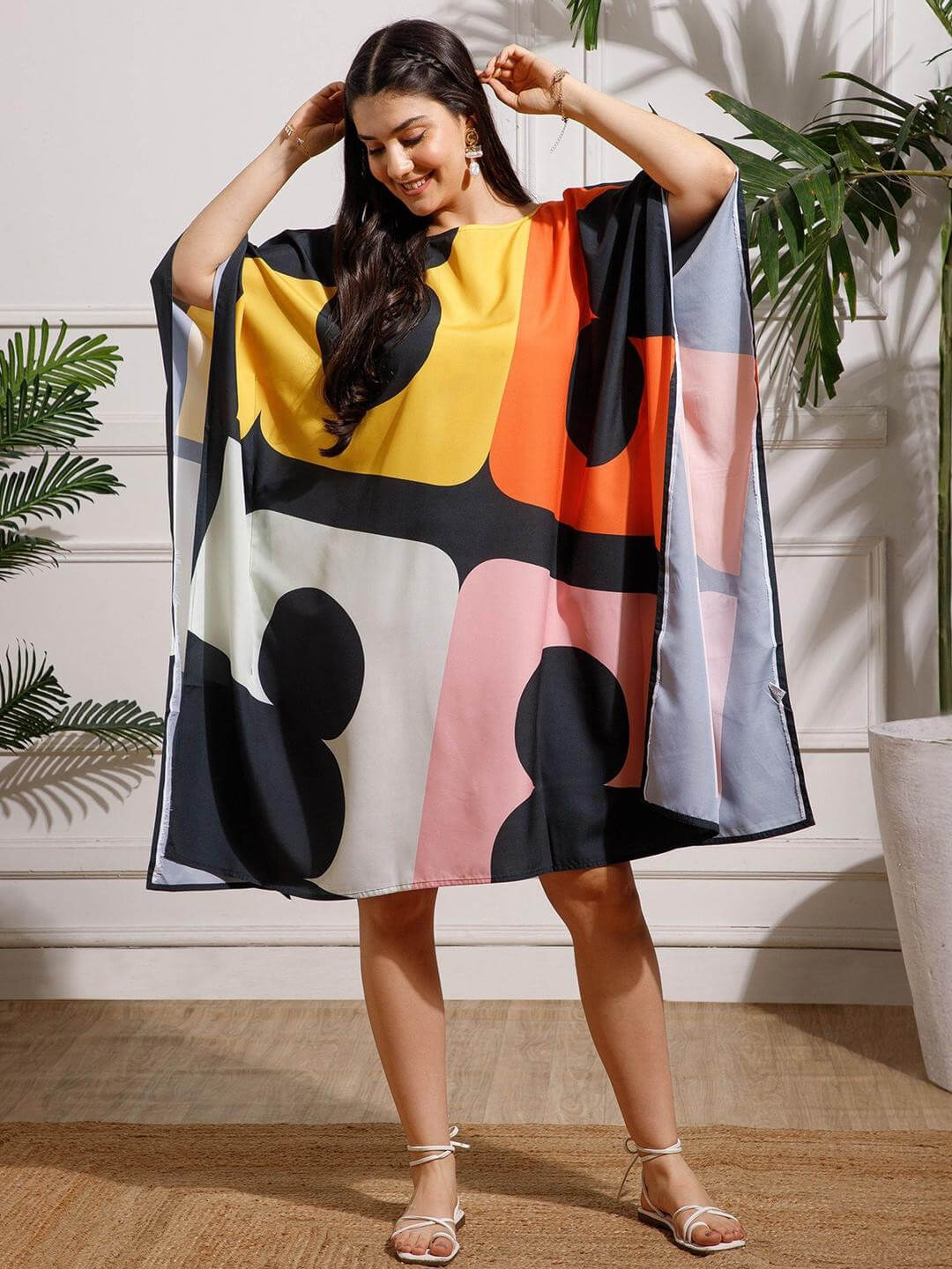 Multicolor Abstract Print kaftan Dress Legacy Boutiques Legacy Boutiques