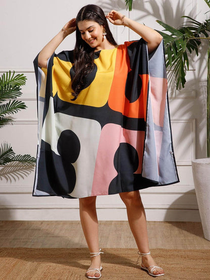 Multicolor Abstract Print kaftan Dress Legacy Boutiques Legacy Boutiques