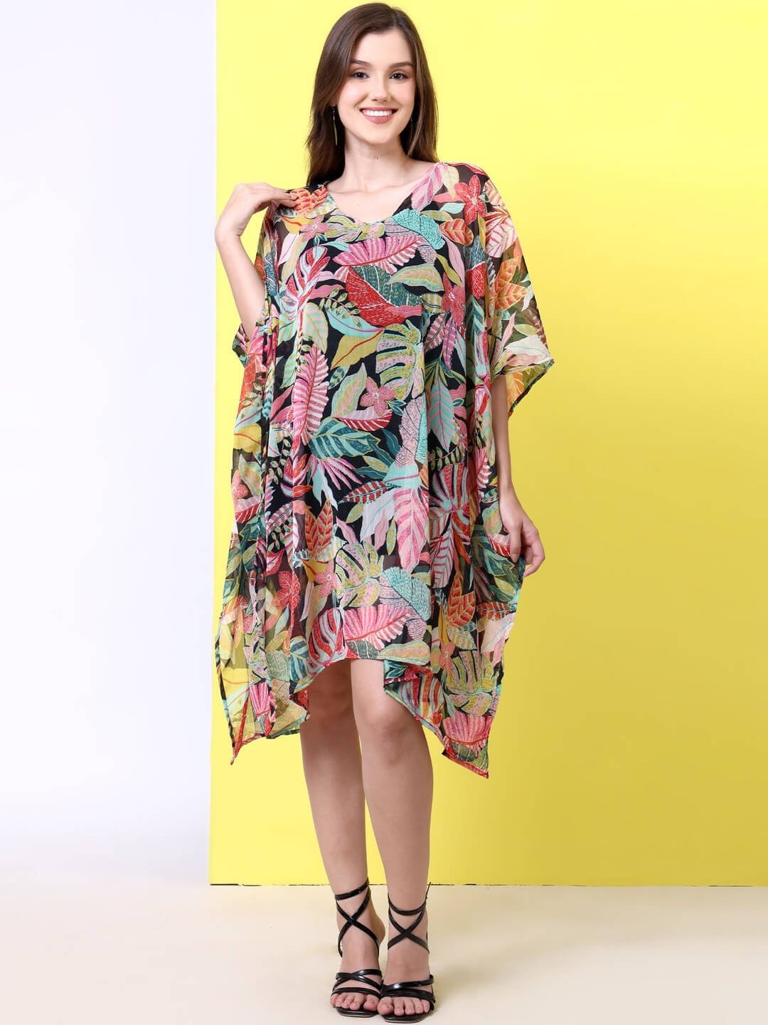 Multicolor floral print kaftan dress Legacy Boutiques Legacy Boutiques