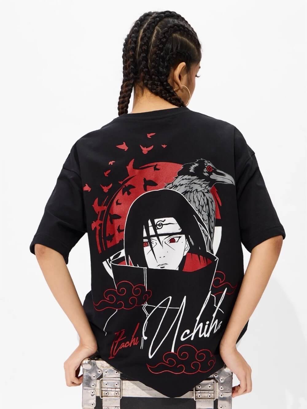 Naruto Character Itachi Uchiha Printed Low Price Premium Quality Womens Drop Shoulder Tee Legacy Boutiques Dhaka Legacy Boutiques Legacy Boutiques