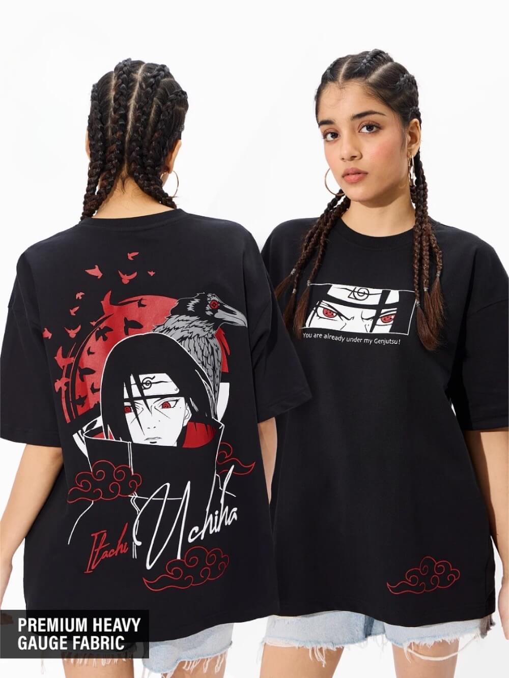 Naruto Character Itachi Uchiha Printed Low Price Premium Quality Womens Drop Shoulder Tee Legacy Boutiques Dhaka Legacy Boutiques Legacy Boutiques