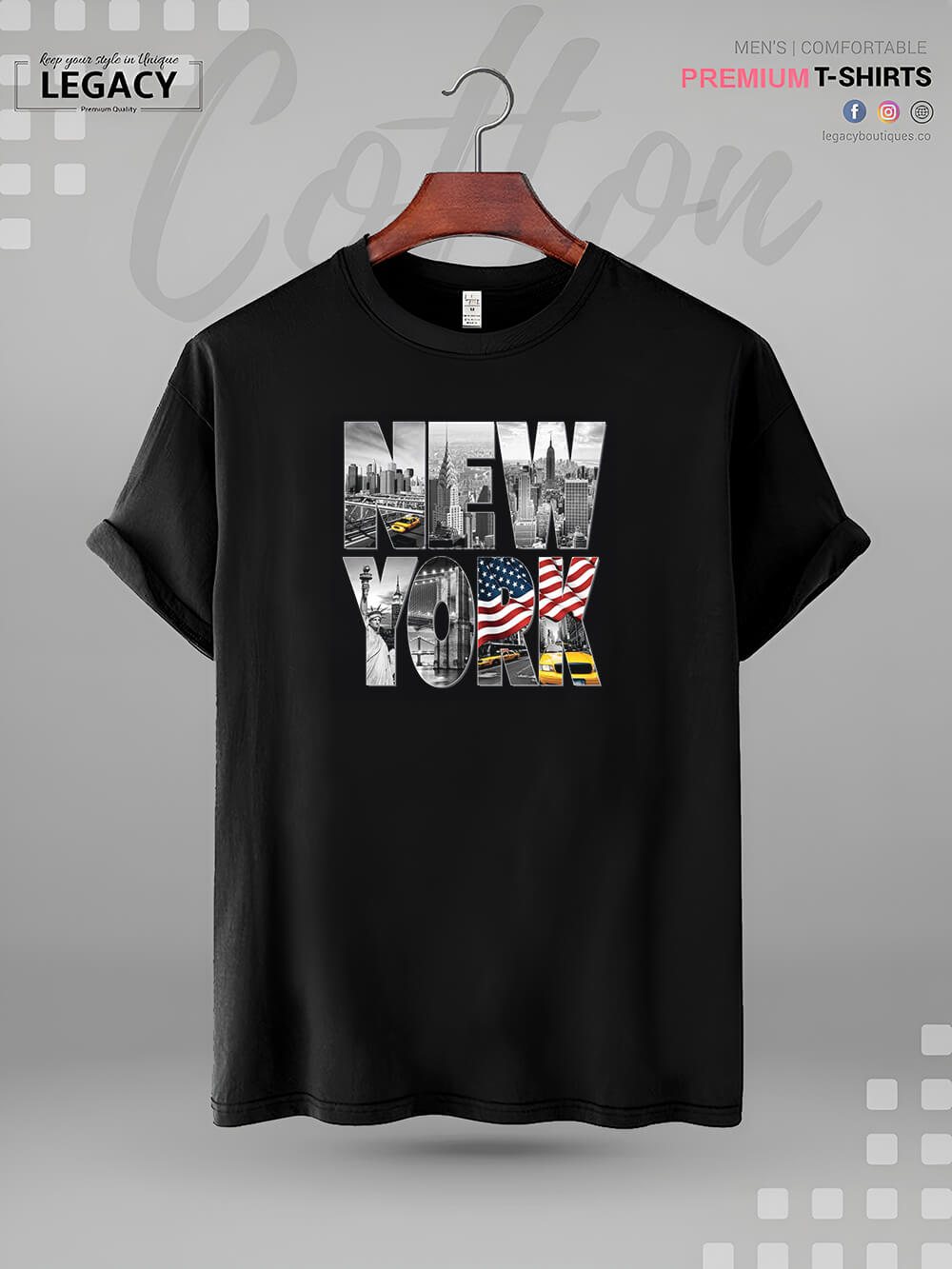 New York Print High Quality Men&