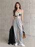 Newspaper Print One Shoulder Cutout Asymmetric Crop Top Legacy Boutiques Legacy Boutiques