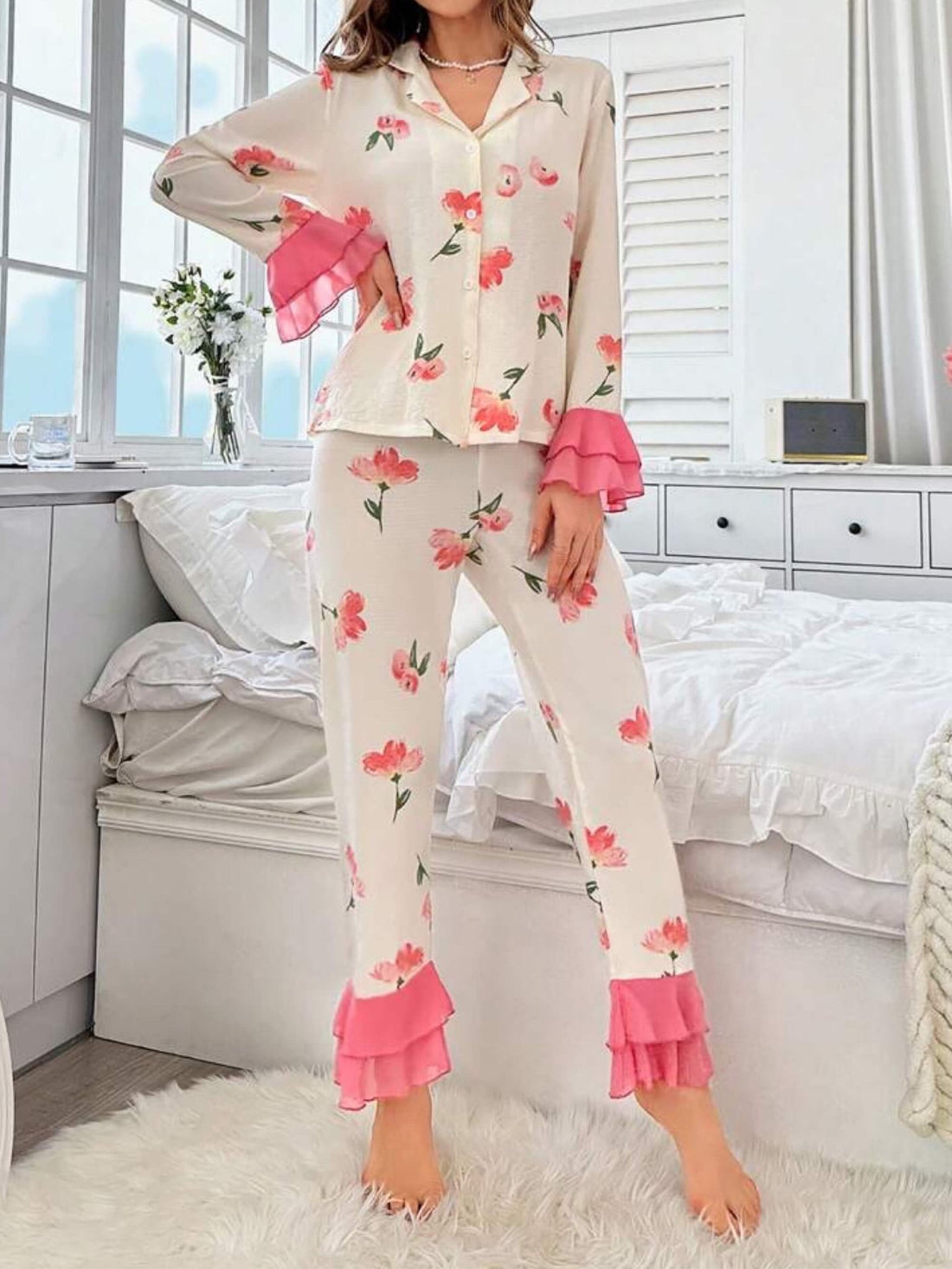 Night Dress Set Shirt and Pant Two Piece Legacy Boutiques Legacy Boutiques