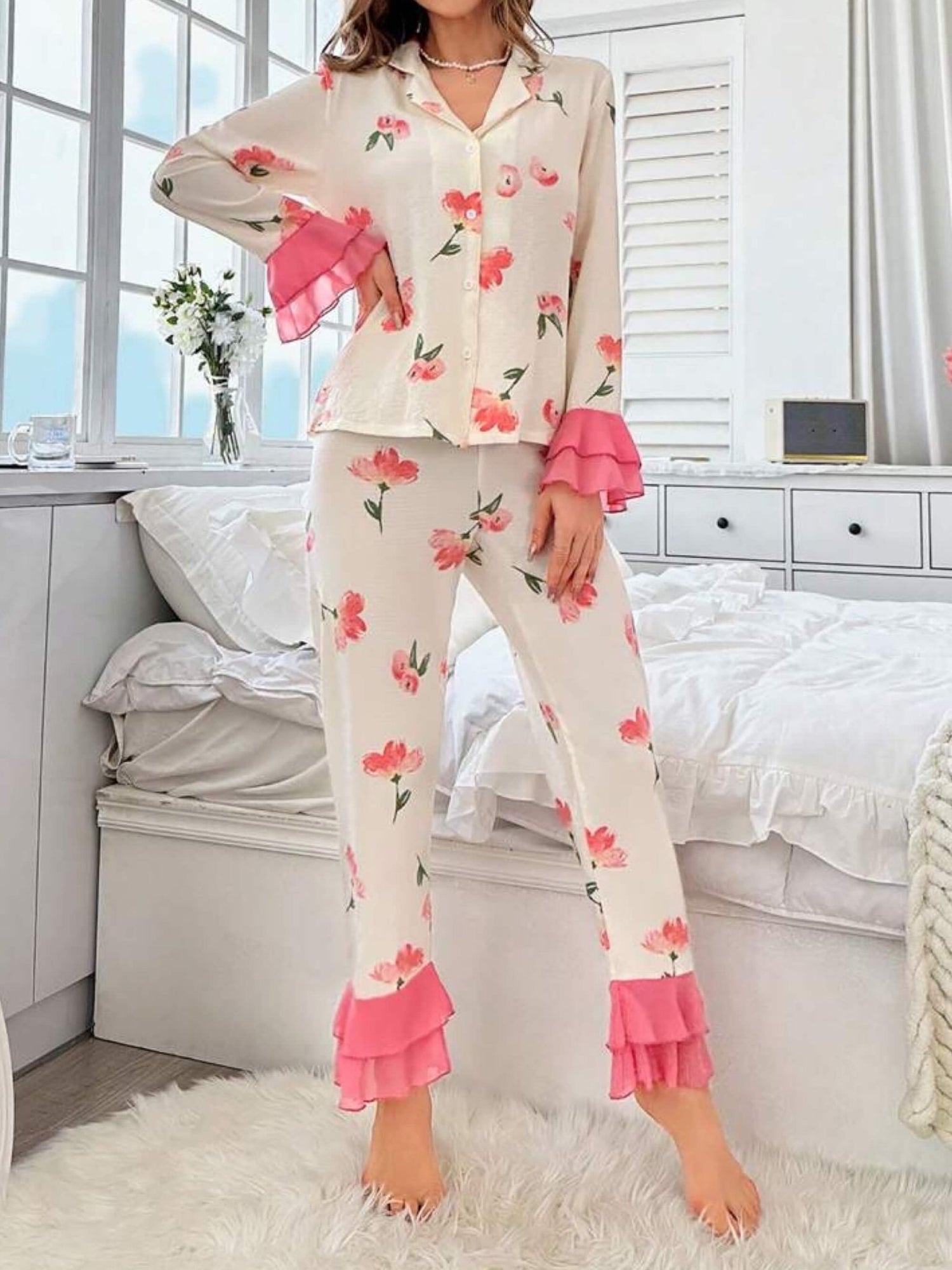 Night Dress Set Shirt and Pant Two Piece Legacy Boutiques Legacy Boutiques