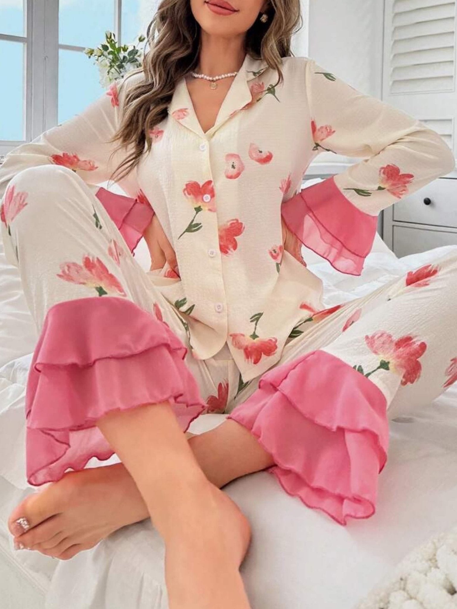 Night Dress Set Shirt and Pant Two Piece Legacy Boutiques Legacy Boutiques