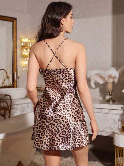 Nighty Dress Leopard Print Crisscross Back Legacy Boutiques Legacy Boutiques