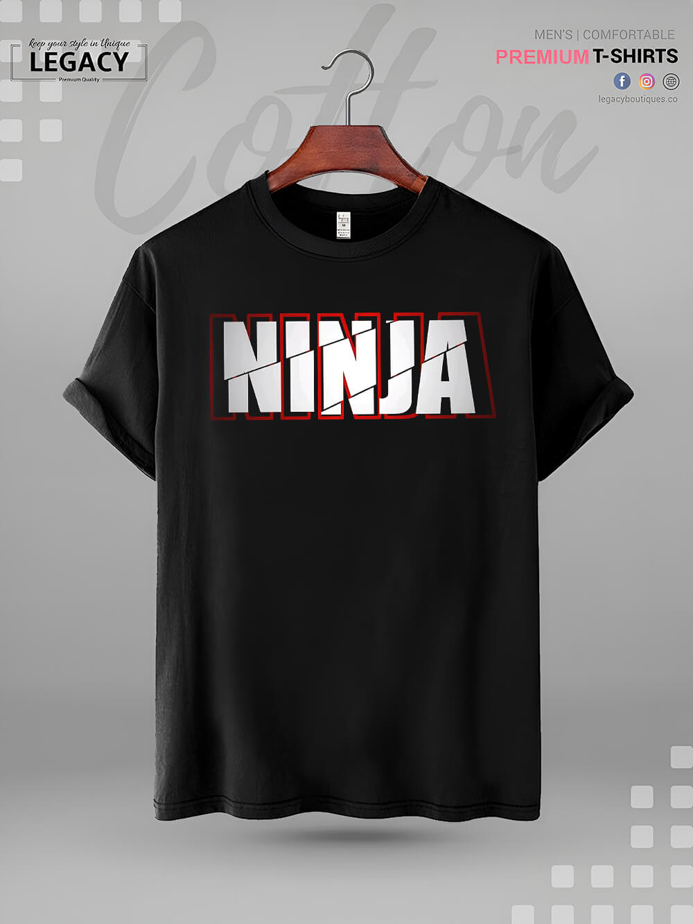 Ninja Print Mens Tshirt In Lowest Price In Dhaka Legacy Boutiques Legacy Boutiques