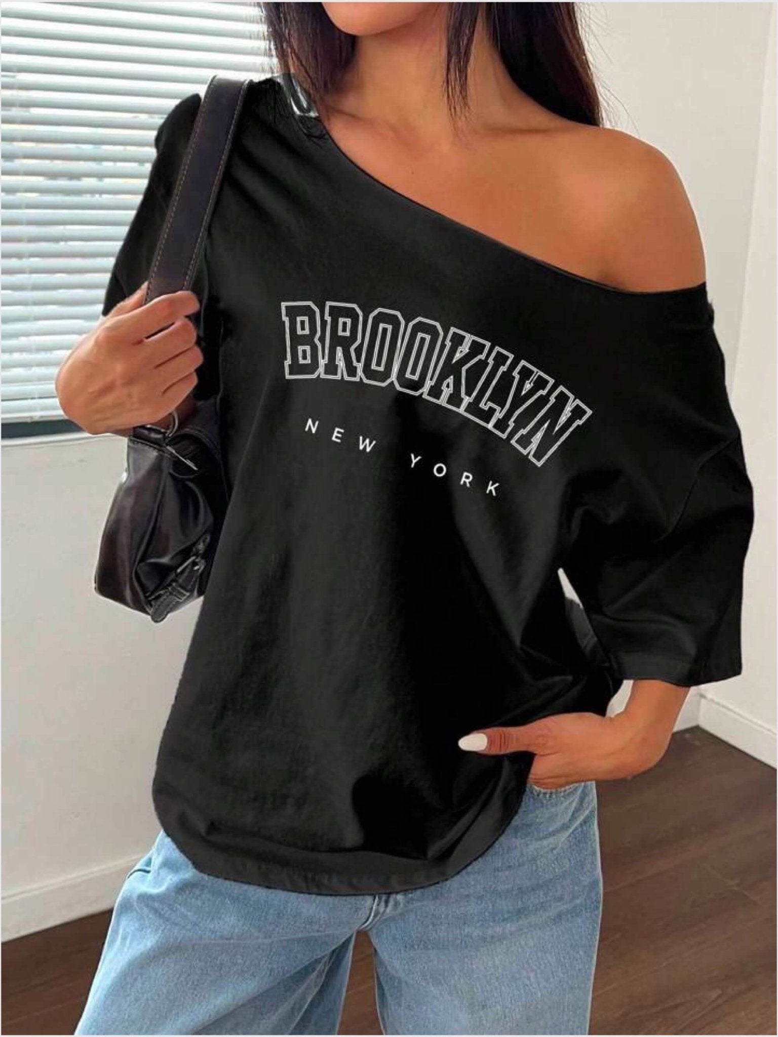 Off Shoulder tee Brooklyn New York Printed Legacy Boutiques Legacy Boutiques