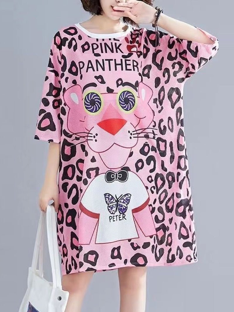 Oversized Pink Panther Leopard Printed T-shirt Legacy Boutiques Legacy Boutiques