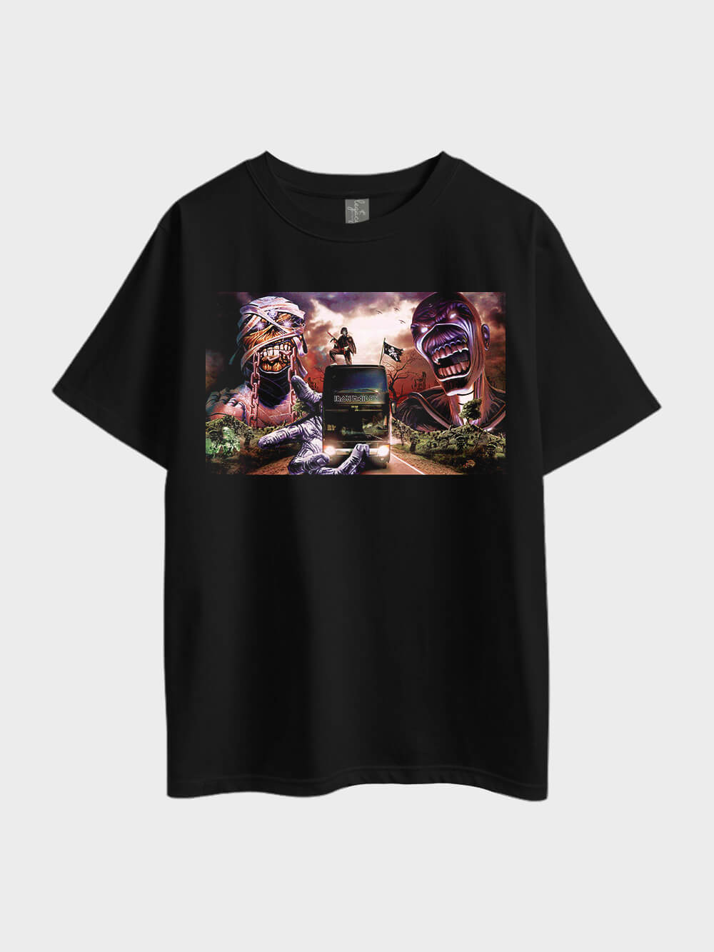 Oversized Tee With Metal Rock Iron Maiden Print Mens High Quality At Legacy Boutiques BD Legacy Boutiques Legacy Boutiques
