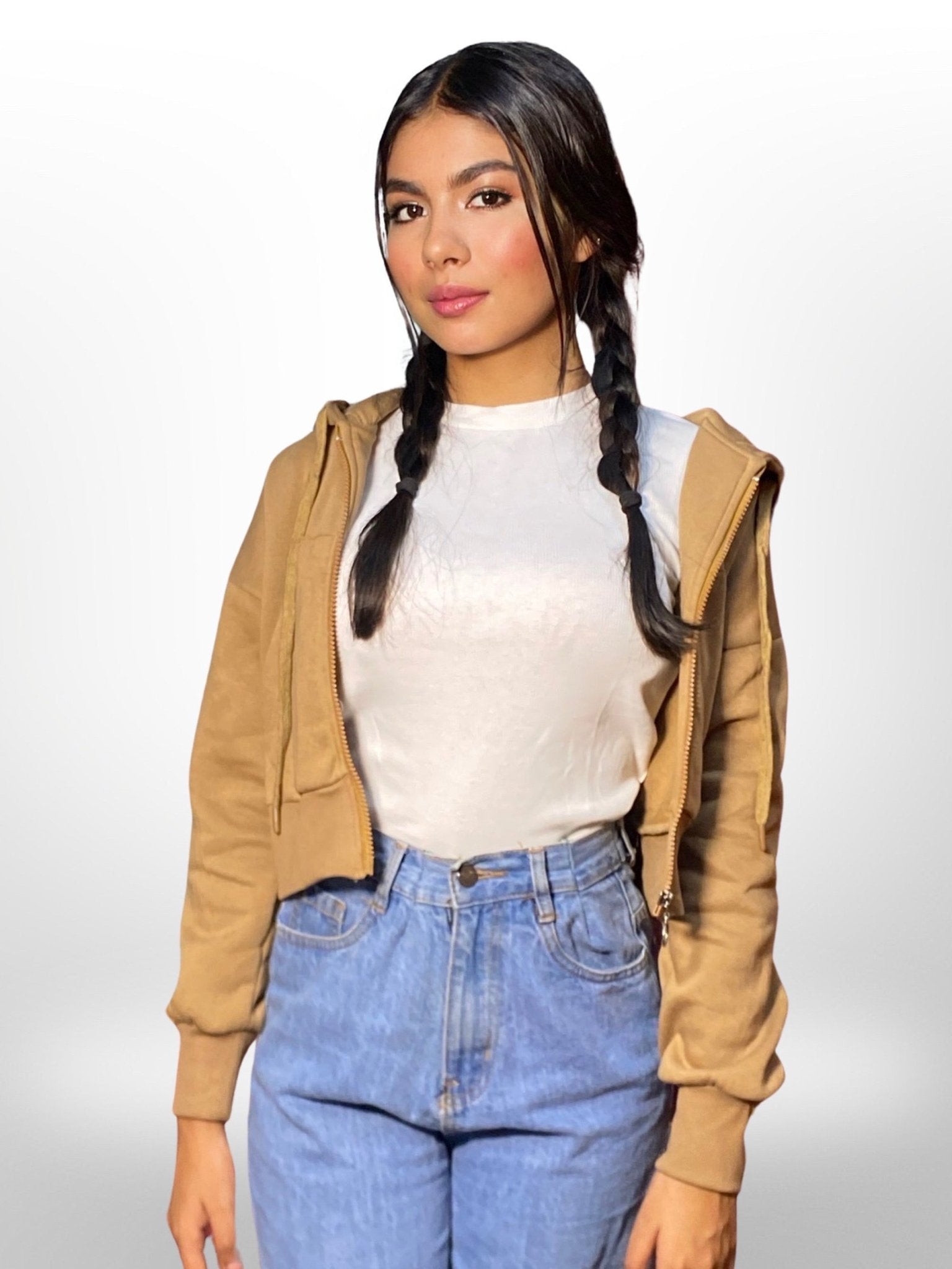 Oversized Women and Girls Hoodies|Full Sleeve|Loose fit Solid |100% Cotton Brown Color Women Cropped Oversized Hoodies Legacy Boutiques Legacy Boutiques