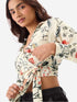 Panda Warrior Ink - Wash Wrap Top | Cropped Kung Fu Printed Tie - Front Shirt Legacy Boutiques Legacy Boutiques