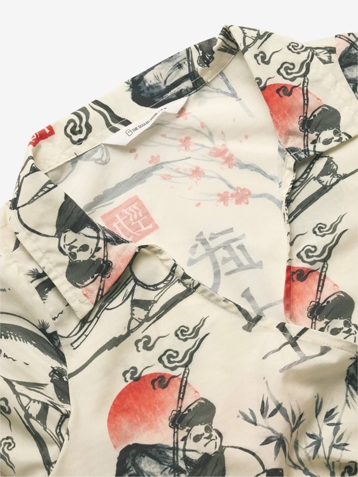 Panda Warrior Ink - Wash Wrap Top | Cropped Kung Fu Printed Tie - Front Shirt Legacy Boutiques Legacy Boutiques