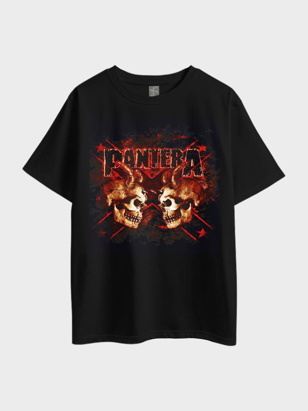 Pantera Double Skull Metal Oversized Mens Best Quality Tee Only At Legacy Boutiques Dhaka Legacy Boutiques Legacy Boutiques