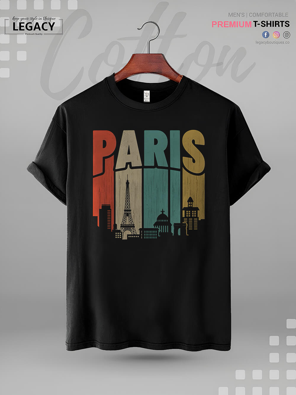 PARIS Print High Quality Mens Tshirt At A Resonable Price Legacy Boutiques Legacy Boutiques