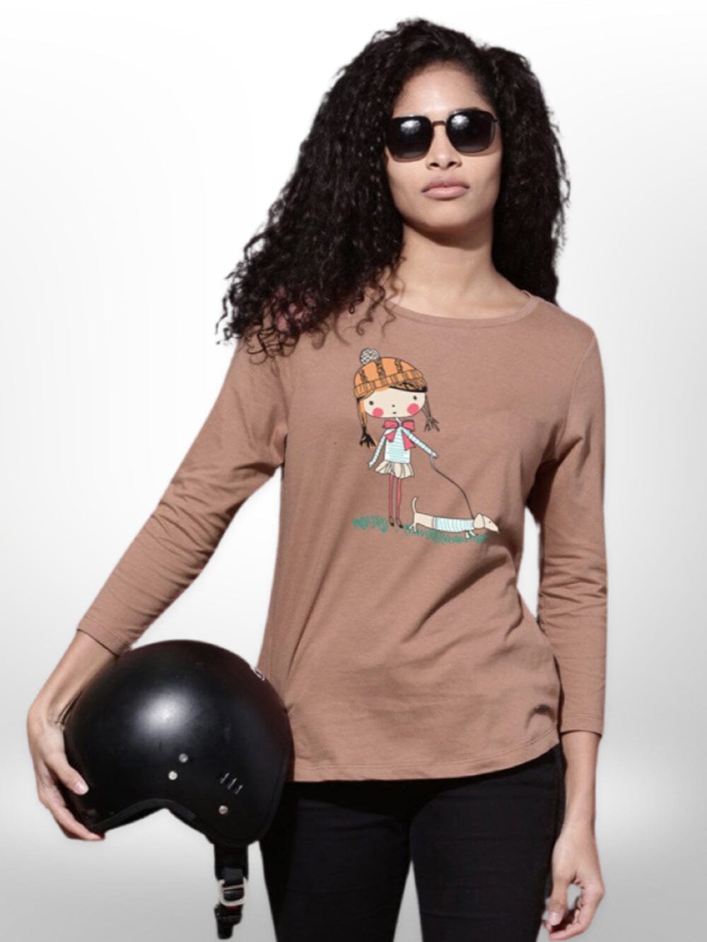 Pet With Cute Girls Printed T-shirt 4 Quarter Sleeve Legacy Boutiques Legacy Boutiques