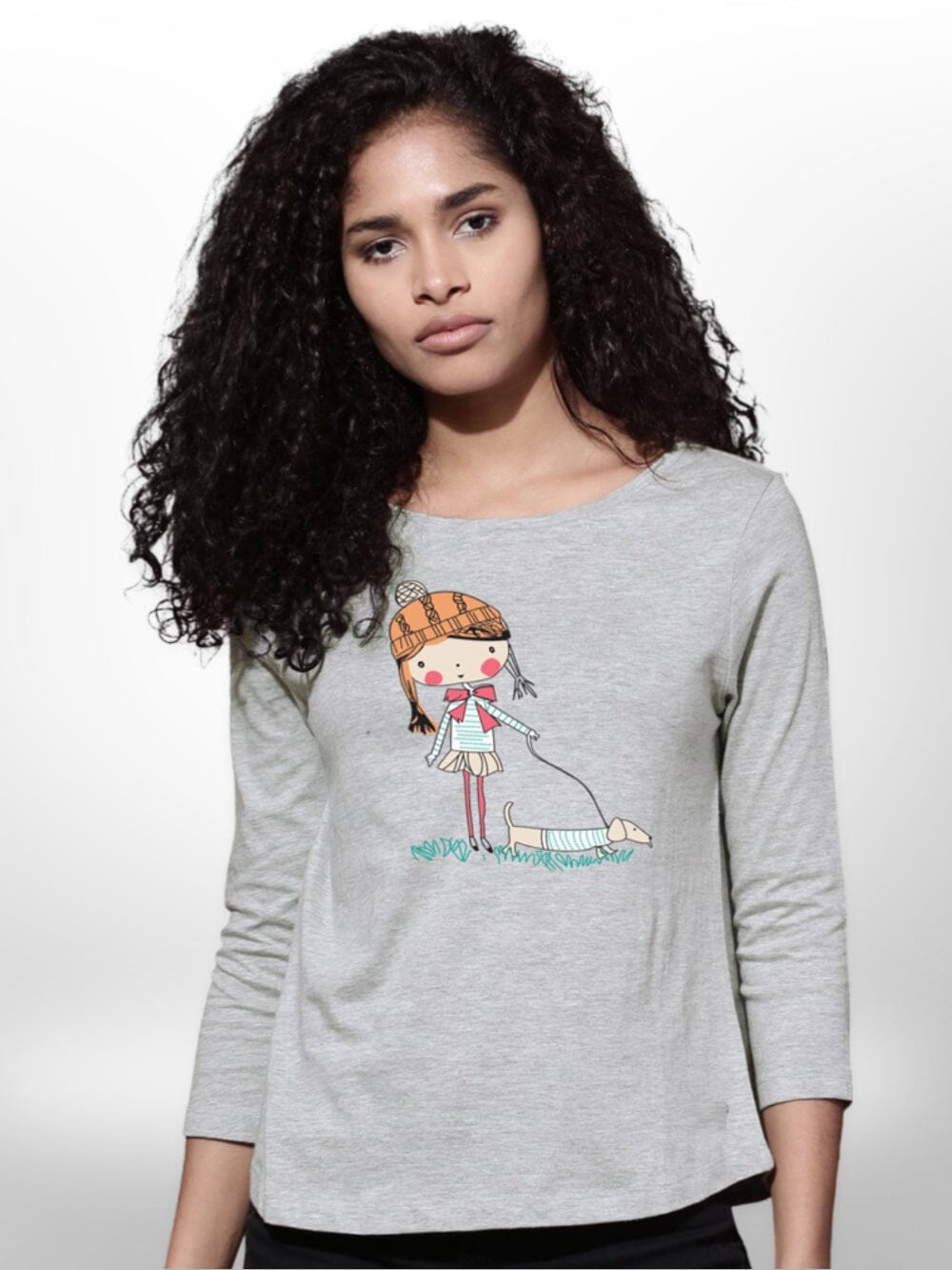 Pet With Cute Girls Printed T-shirt 4 Quarter Sleeve Legacy Boutiques Legacy Boutiques