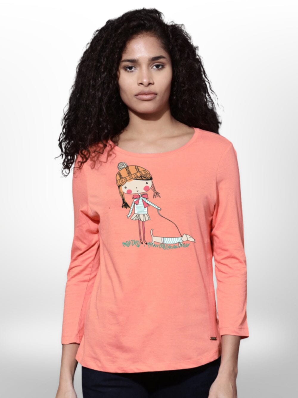 Pet With Cute Girls Printed T-shirt 4 Quarter Sleeve Legacy Boutiques Legacy Boutiques