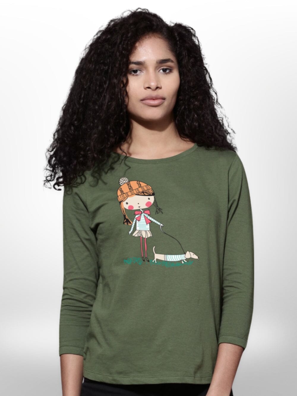 Pet With Cute Girls Printed T-shirt 4 Quarter Sleeve Legacy Boutiques Legacy Boutiques