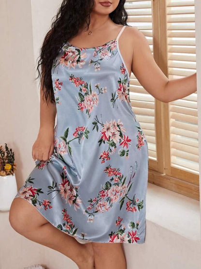 Petal Soft Pink Floral Nightshirt - Satin Lace Detail Loungewear 🌺 Legacy Boutiques Legacy Boutiques