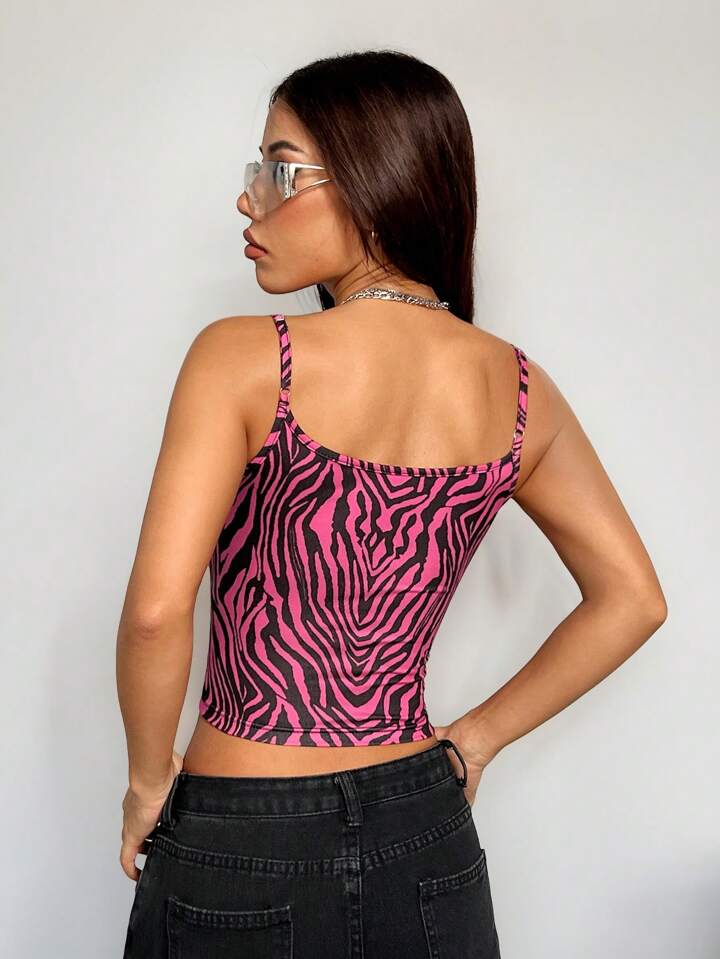 Pink And Black Zebra Printed Camisole Crop Top Legacy Boutiques Legacy Boutiques