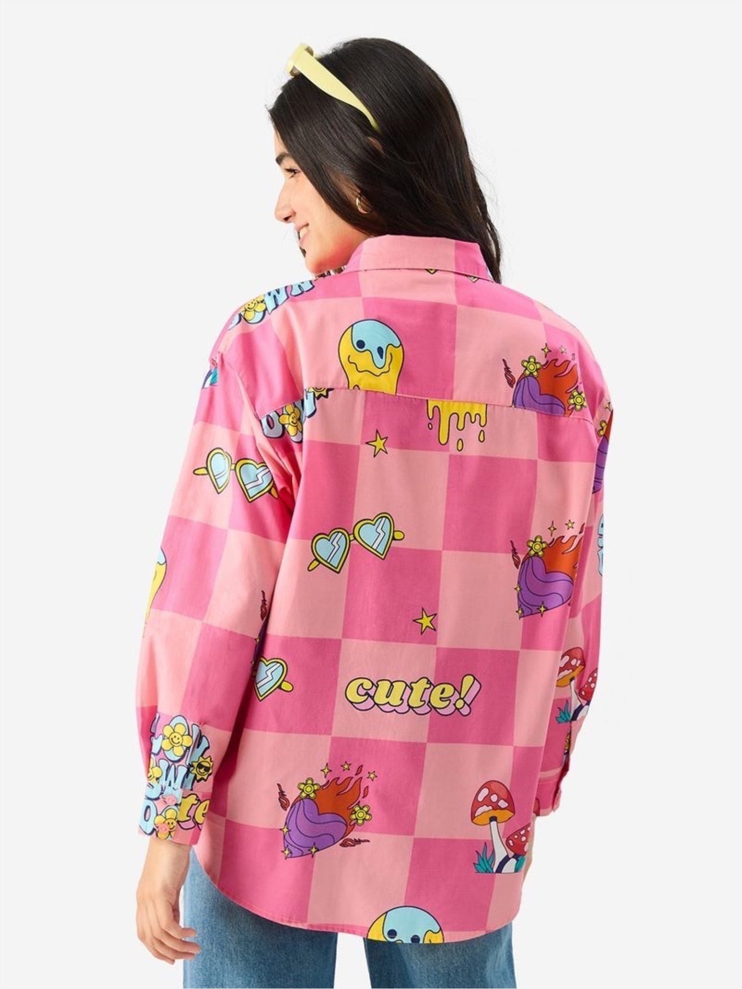 Pink Psychedelic Checker Oversized Button - Down Shirt – Trippy Streetwear Legacy Boutiques Legacy Boutiques