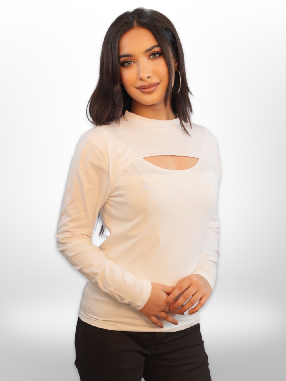 Women Cut Out Tops Full Sleeve - Legacy Boutiques
