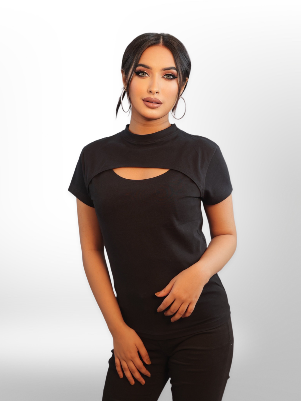 Women Cut Out Tops Half Sleeve - Legacy Boutiques