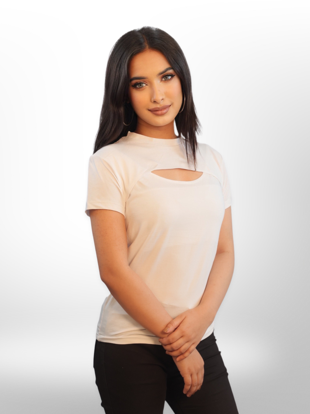 Women Cut Out Tops Half Sleeve - Legacy Boutiques