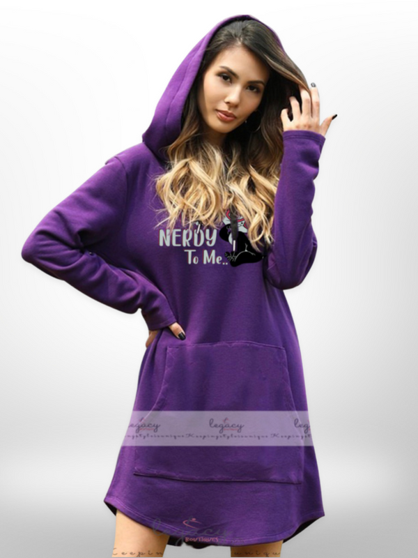 Hoodies Women Sweatshirt Dress Winter Warm Hoodie Female Pullover Long Length - Legacy Boutiques