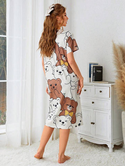 Playful Teddy Bear Nightdress - Cute Comfort Legacy boutiques Dhaka Bangladeshi Legacy Boutiques Legacy Boutiques