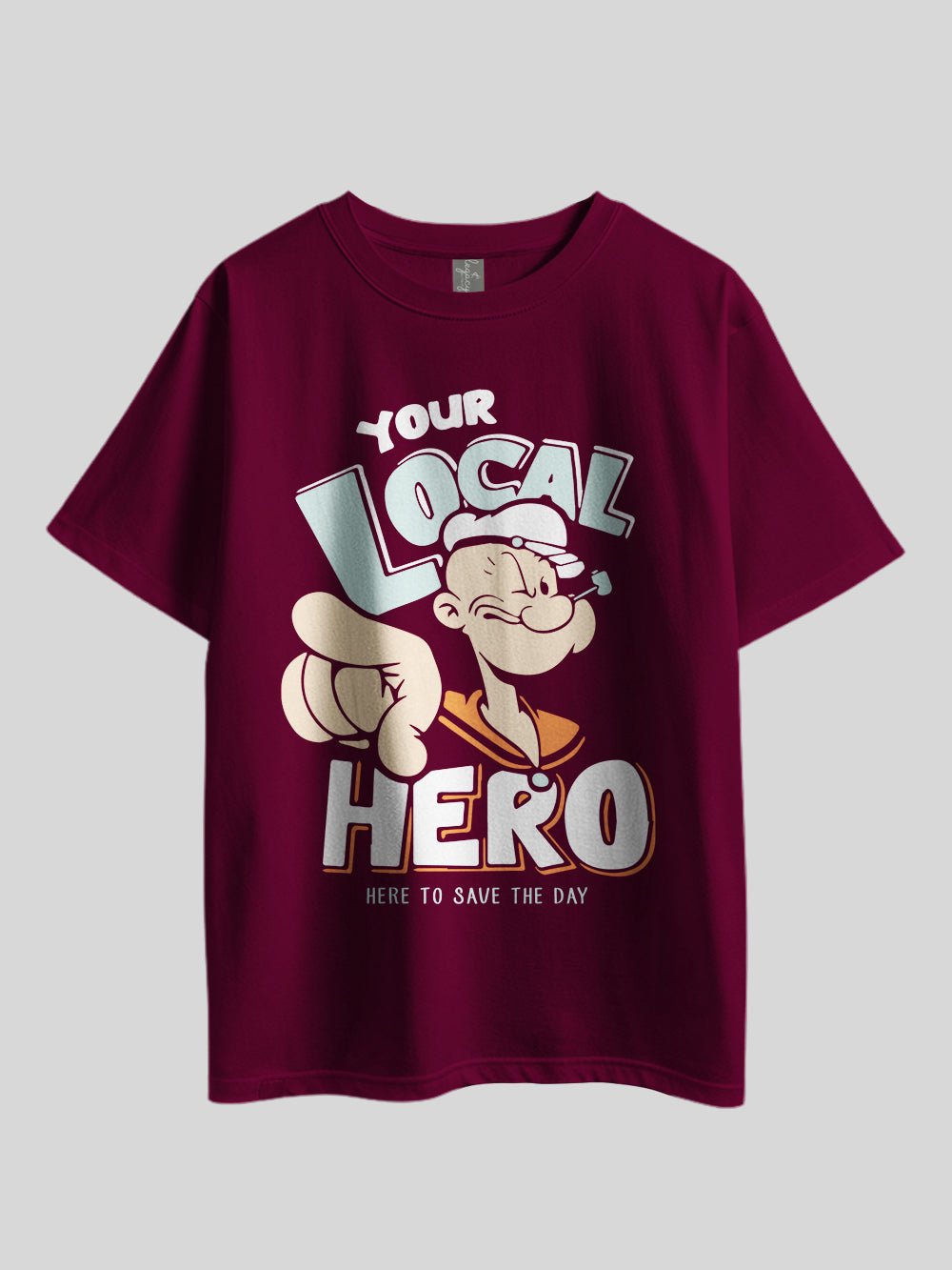 "POPEYE: YOUR LOCAL HERO HERE TO SAVE THE DAY" Graphic Printed Drop Shoulder T-shirt Legacy Boutiques Dhaka Legacy Boutiques Legacy Boutiques