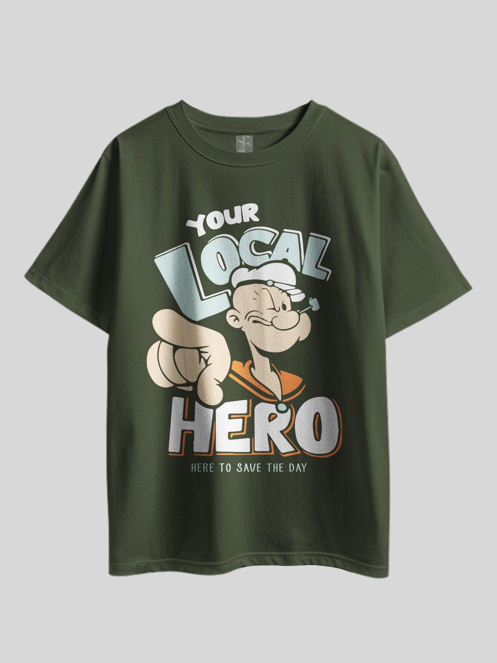 "POPEYE: YOUR LOCAL HERO HERE TO SAVE THE DAY" Graphic Printed Drop Shoulder T-shirt Legacy Boutiques Dhaka Legacy Boutiques Legacy Boutiques