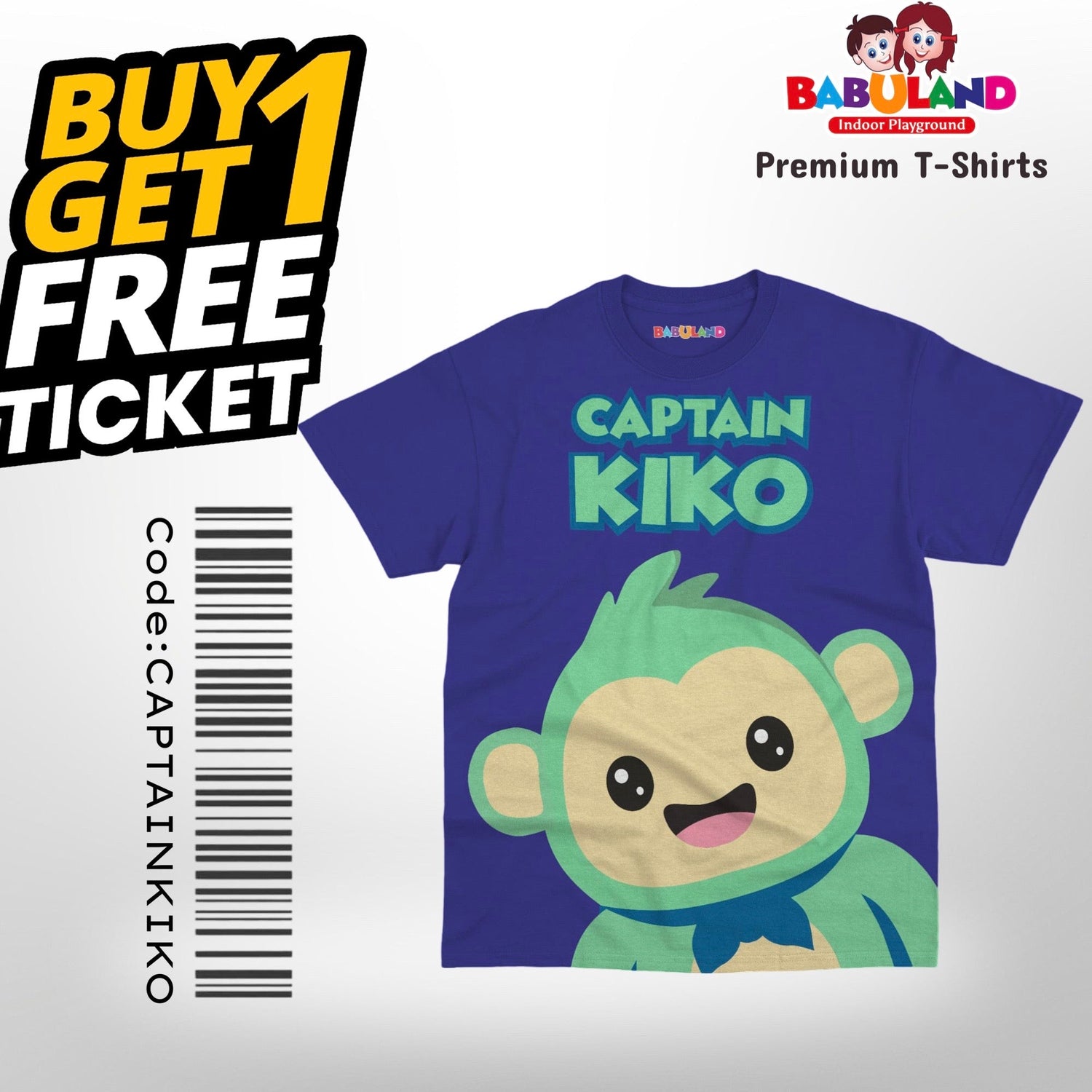 Premium T-shirt Captain Kiko Buddies From Babuland Indoor Playground | Dhaka Bangladesh Babuland Legacy Boutiques