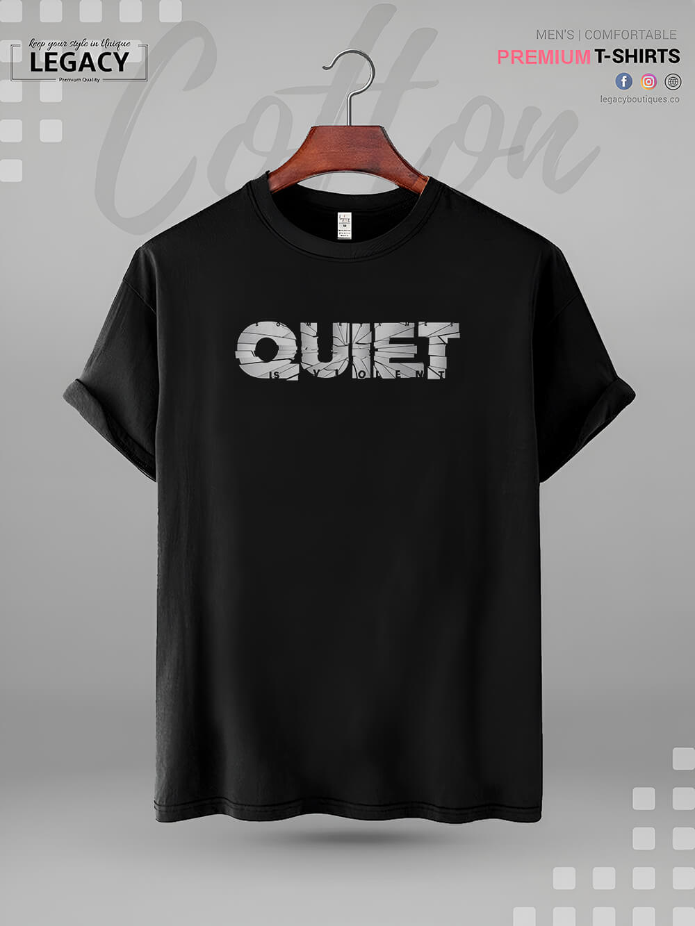 QUIET Print Great Quality Mens Tshirt In Lowest Price In Dhaka Legacy Boutiques Legacy Boutiques