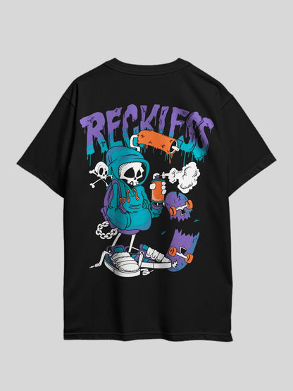 RECKLESS HUMAN SKELETON Graphic Printed Drop Shoulder T-shirt Legacy Boutiques Dhaka Legacy Boutiques Legacy Boutiques