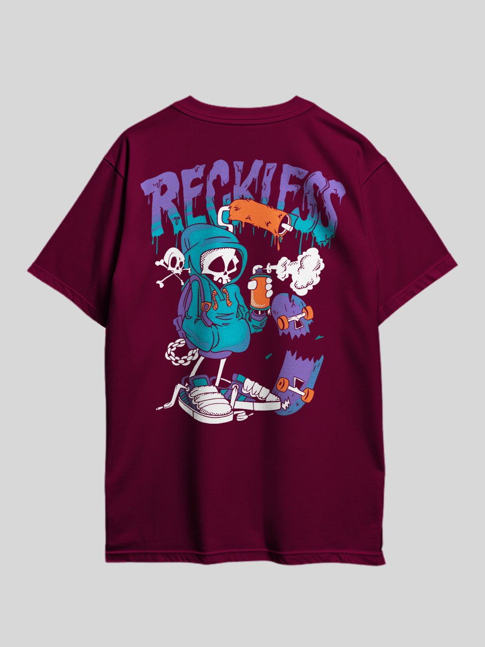 RECKLESS HUMAN SKELETON Graphic Printed Drop Shoulder T-shirt Legacy Boutiques Dhaka Legacy Boutiques Legacy Boutiques