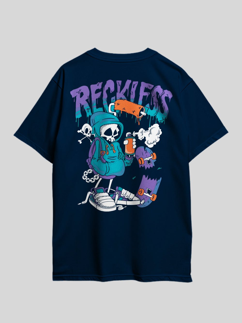 RECKLESS HUMAN SKELETON Graphic Printed Drop Shoulder T-shirt Legacy Boutiques Dhaka Legacy Boutiques Legacy Boutiques