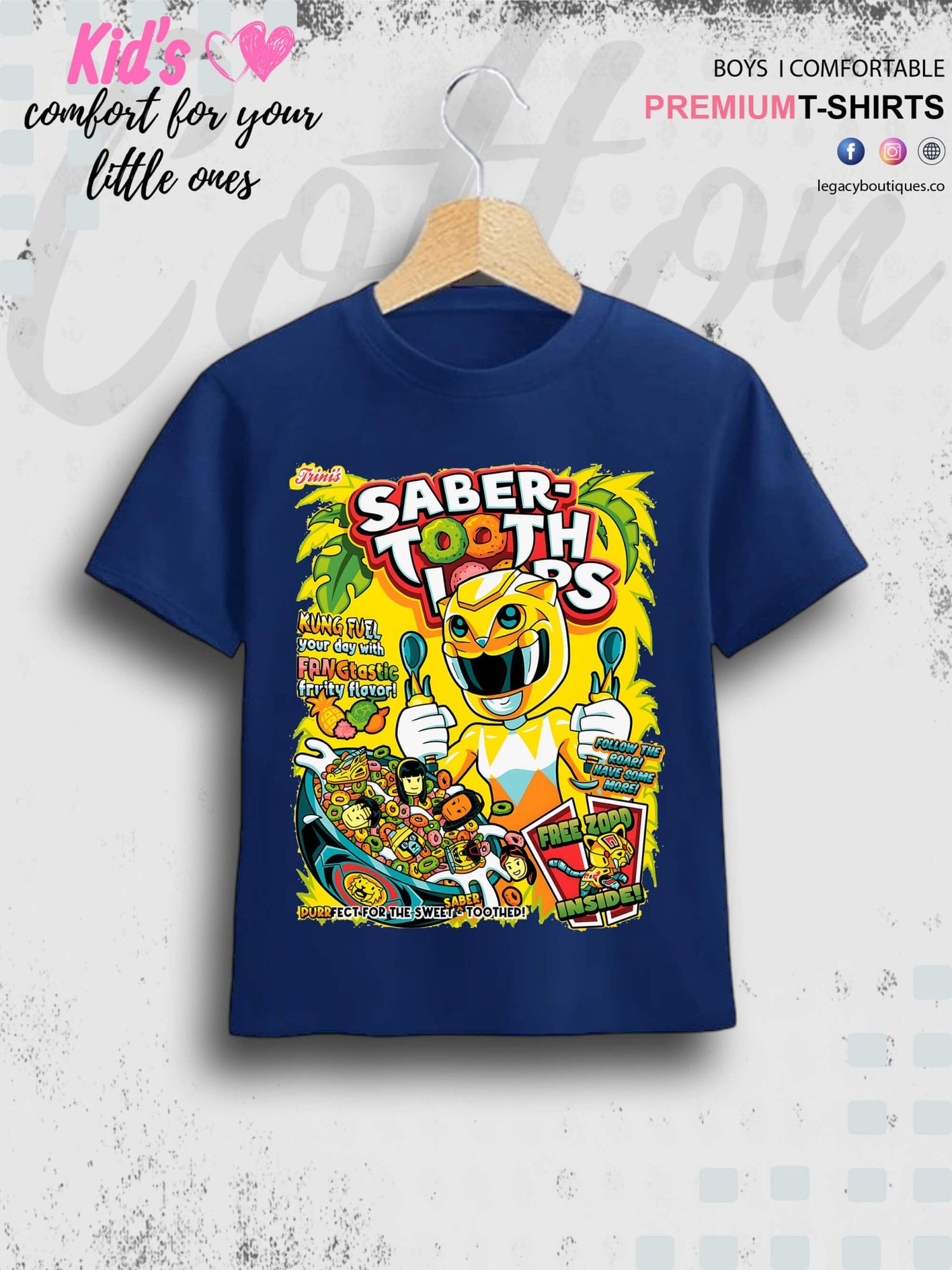 Saber Tooth Loops Printed 1 To 11 Year Kids Boys Summer Time T-Shirt In Lowest Price Only In Dhaka Legacy Boutiques Legacy Boutiques