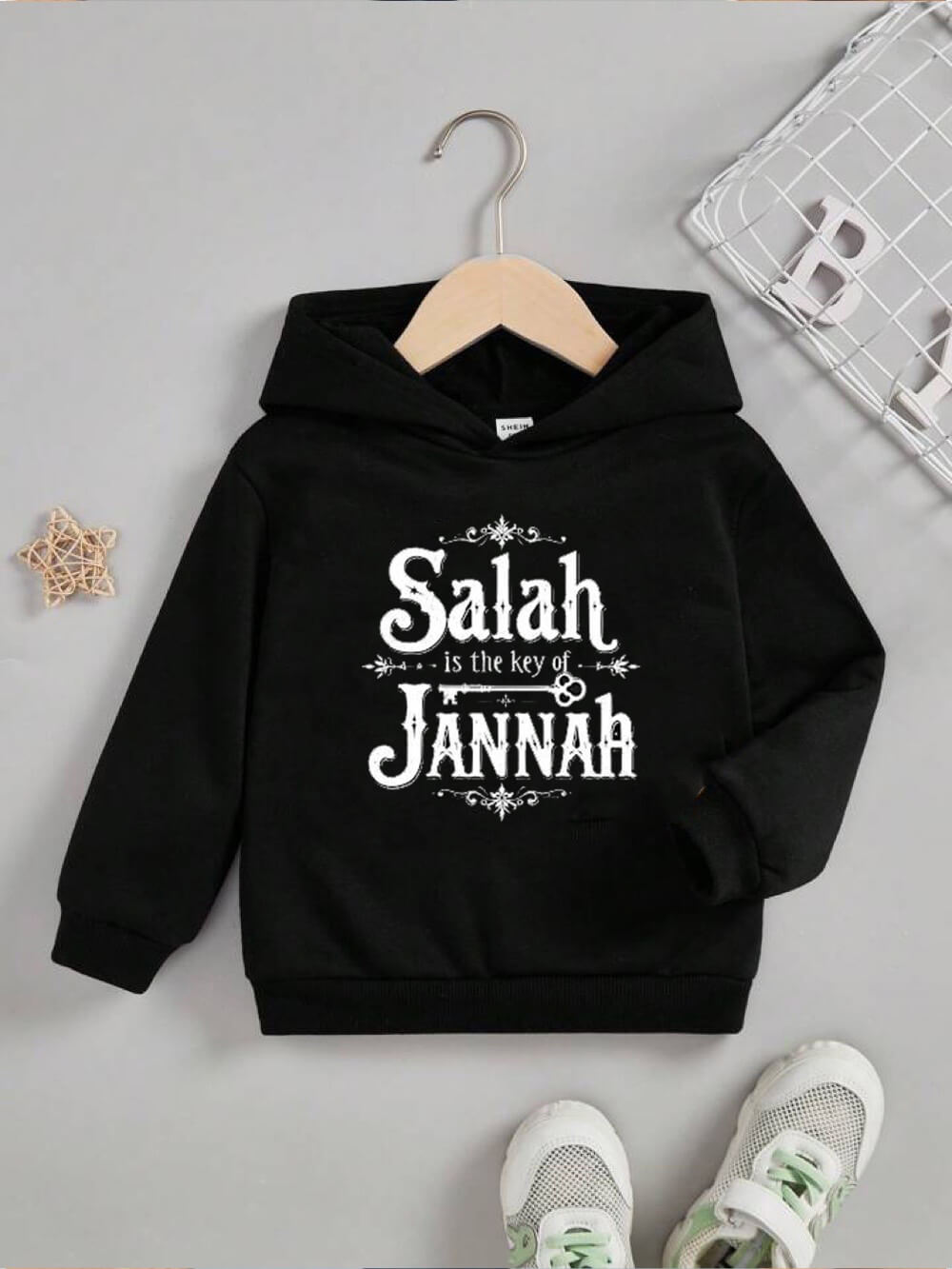 Salah Is The Key Of Jannah Printed Baby Boy And Girl Cotton Hoodie Legacy Boutiques Dhaka Legacy Boutiques Legacy Boutiques