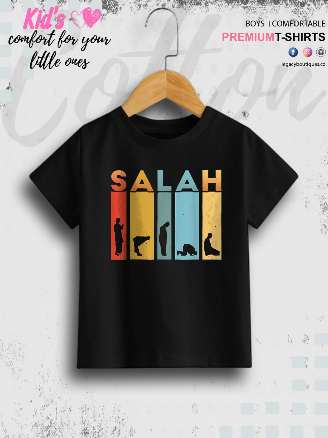 Salah Printed 1 To 11 Years Kids High Quality T-Shirt In Lowest Price Only In BD Legacy Boutiques Legacy Boutiques
