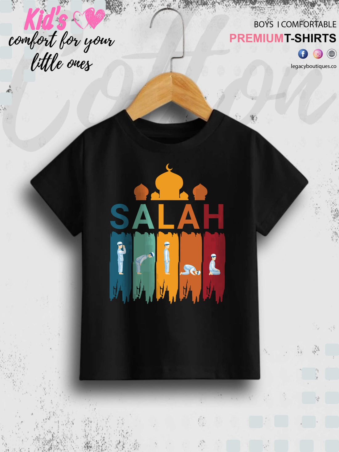 SALAH Printed 1 To 11 Years Kids Islamic Casual T-Shirt In Lowest Price Only In Dhaka Legacy Boutiques Legacy Boutiques